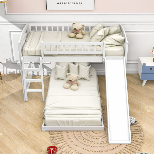 Harriet Bee Ethna Twin Over Twin LShaped Bunk Beds with Slide by